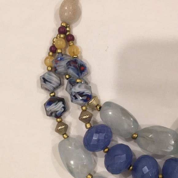Anthropologie Ocean Blue Bib Necklace - Picture 3 of 5